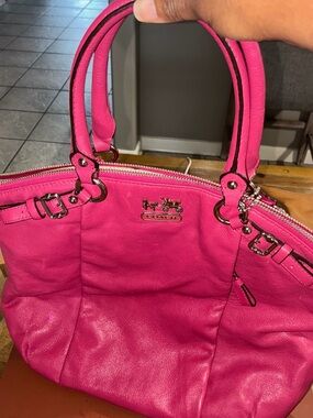 Coach Hot Pink Leather Dome Satchel